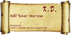 Kübler Dorina névjegykártya