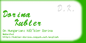 dorina kubler business card
